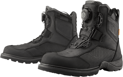 ICON Stormhawk Water-Resistant Leather Motorcycle Boots with BOA® Fit System and D3O® - Kelly Motorsports