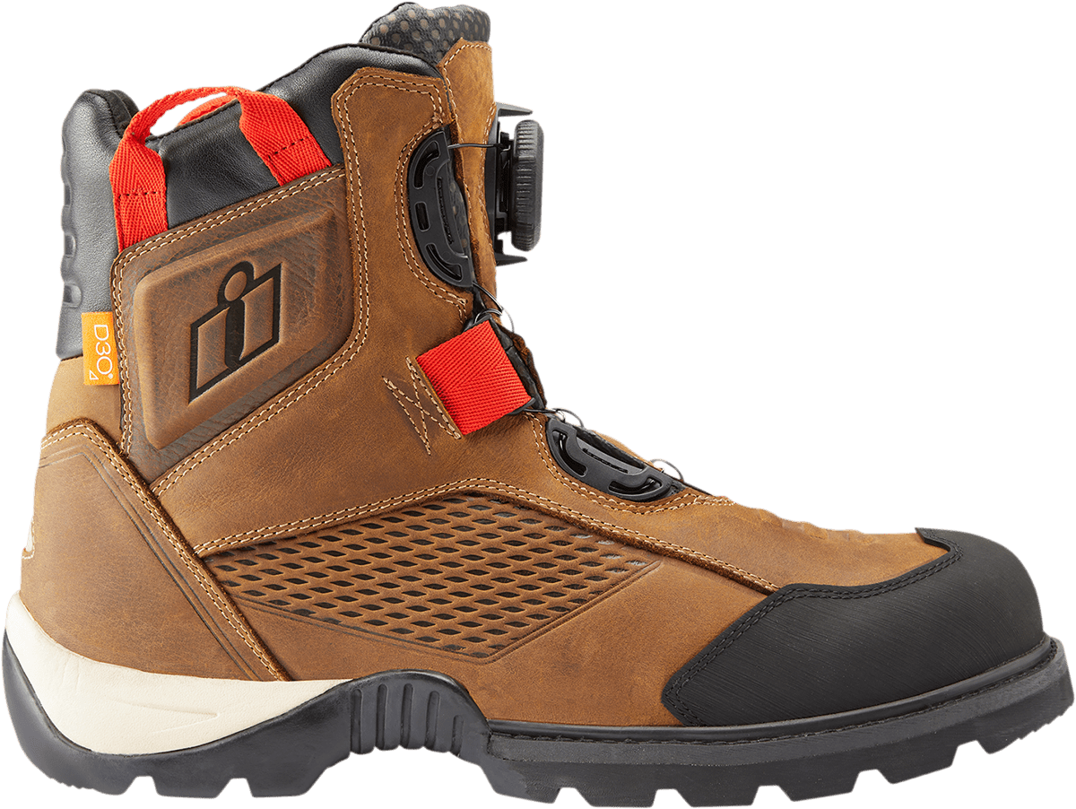 ICON Stormhawk Water-Resistant Leather Motorcycle Boots with BOA® Fit System and D3O® - Kelly Motorsports