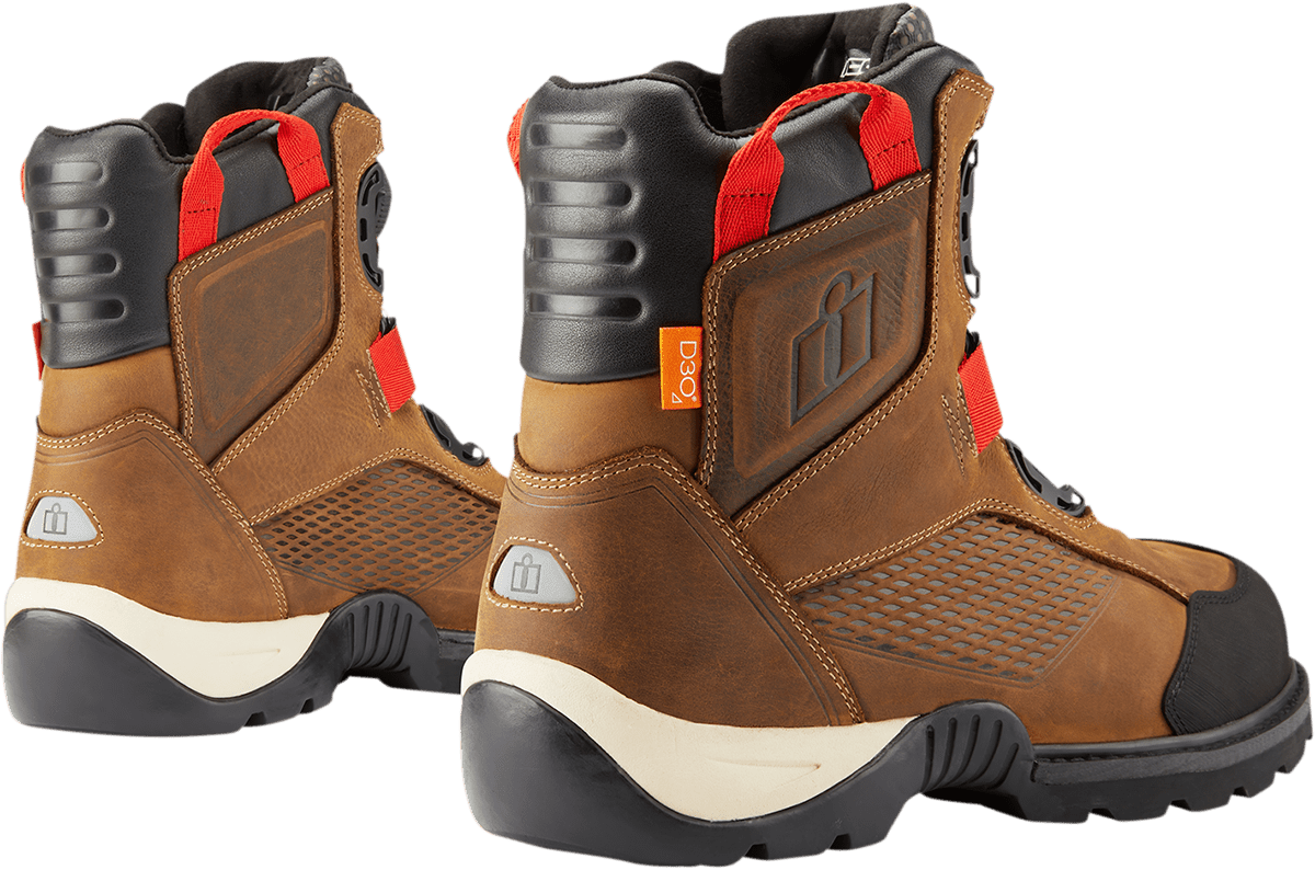 ICON Stormhawk Water-Resistant Leather Motorcycle Boots with BOA® Fit System and D3O® - Kelly Motorsports