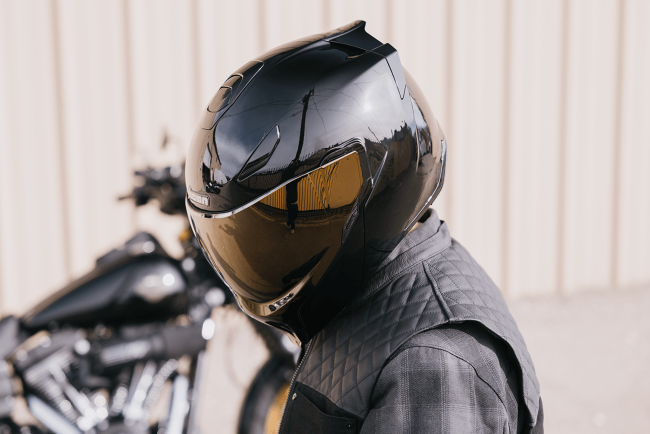 ICON Threshold™ Modular Helmet Glossy Black - Kelly Motorsports
