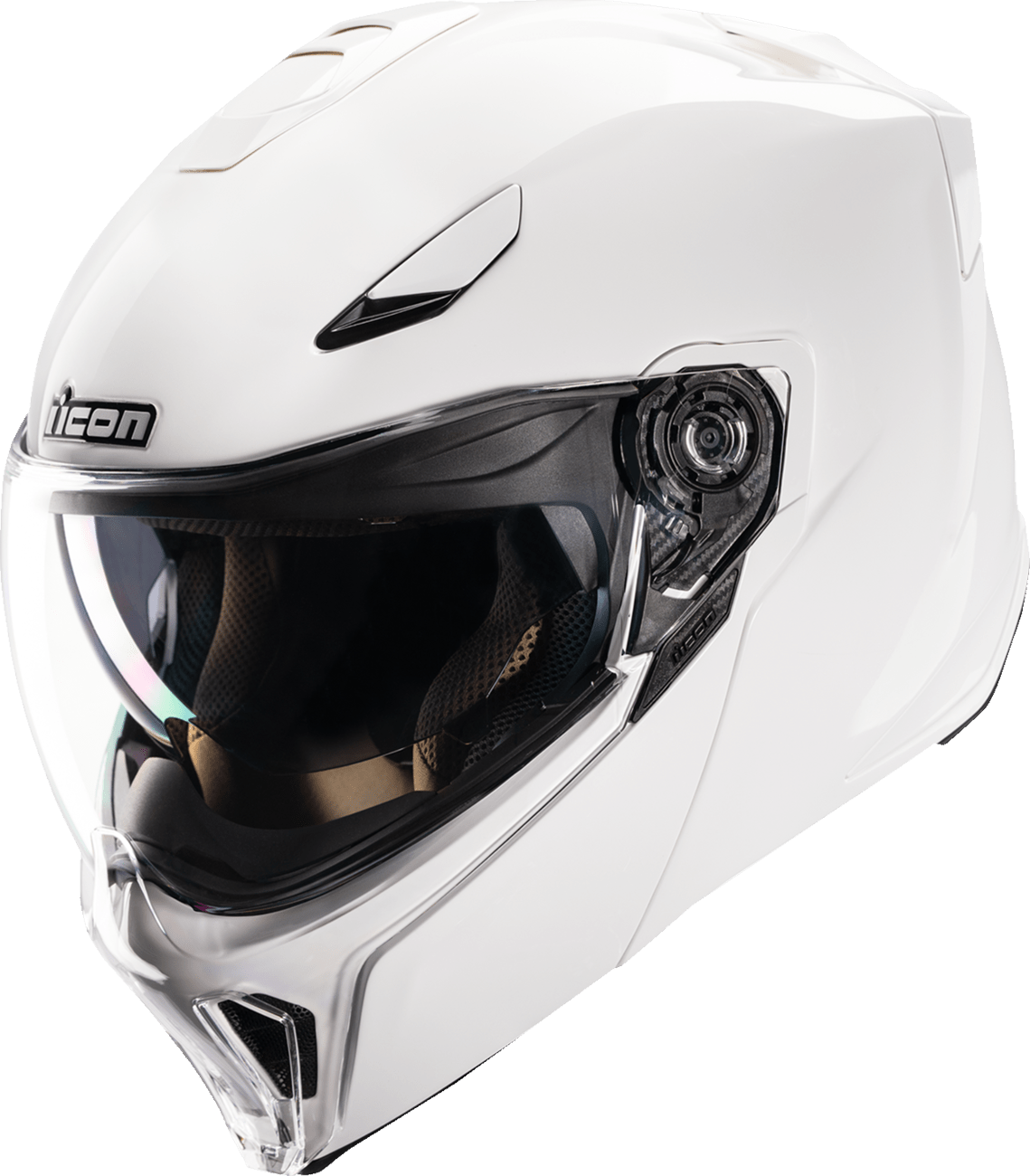 ICON Threshold™ Modular Helmet Solid Glossy White - Kelly Motorsports