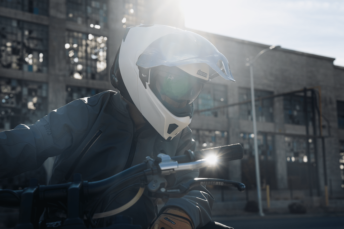 ICON Threshold™ Modular Helmet Solid Glossy White - Kelly Motorsports