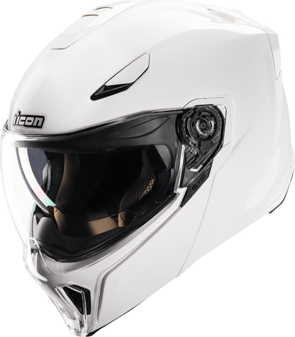 ICON Threshold™ Modular Helmet Solid Glossy White - Kelly Motorsports