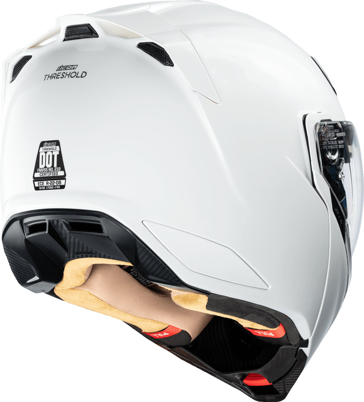 ICON Threshold™ Modular Helmet Solid Glossy White - Kelly Motorsports