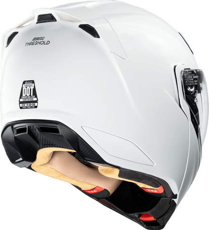ICON Threshold™ Modular Helmet Solid Glossy White - Kelly Motorsports
