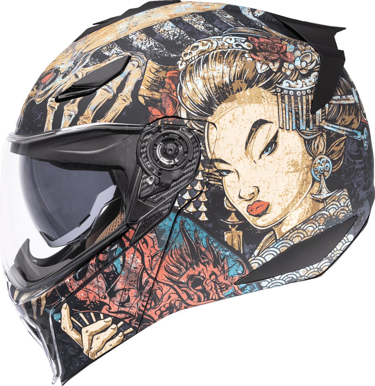 ICON Threshold™ Odokuro Modular Helmet Black - Kelly Motorsports