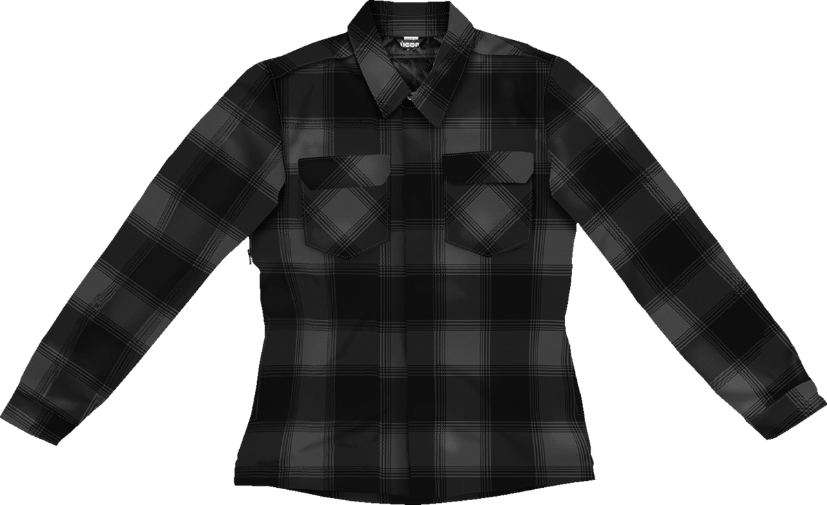 ICON Women's Fallblock CX Flannel Jacket Black - Kelly Motorsports