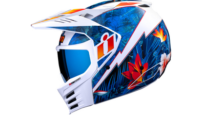 ICON Elsinore™ Helmet Blue/White Lightweight FRP Composite Shell