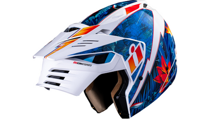 ICON Elsinore™ Helmet Blue/White Lightweight FRP Composite Shell