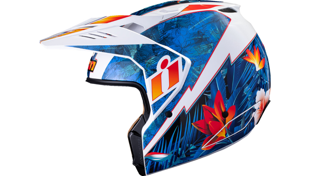 ICON Elsinore™ Helmet Blue/White Lightweight FRP Composite Shell