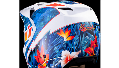 ICON Elsinore™ Helmet Blue/White Lightweight FRP Composite Shell
