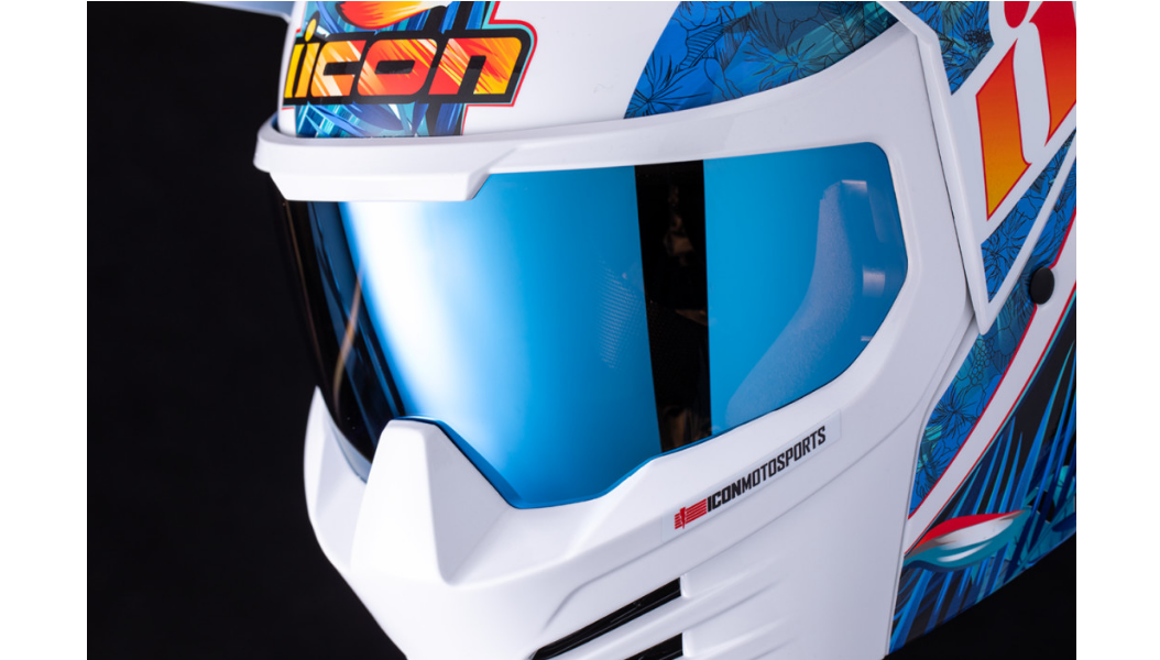 ICON Elsinore™ Helmet Blue/White Lightweight FRP Composite Shell