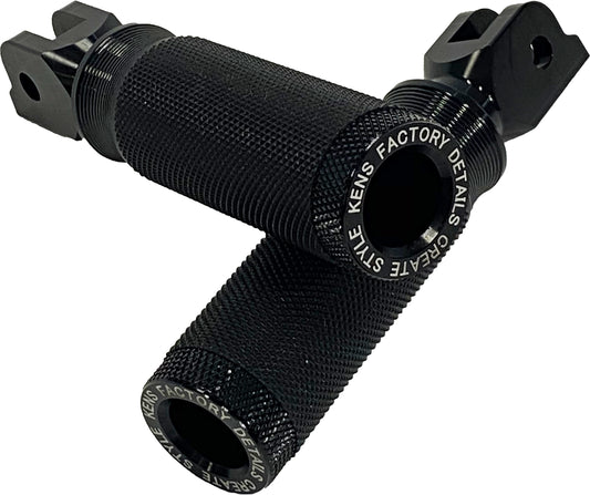 KENS FACTORY Nl Rider Foot Pegs Black M8 for Softail Models - Kelly Motorsports