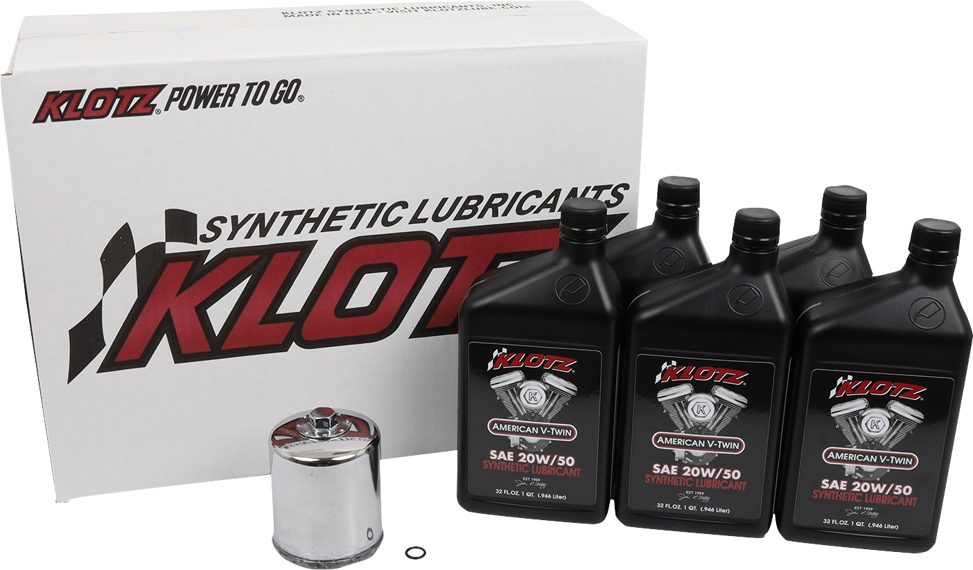 Klotz Oil Basic Oil Change Kit for Harley - Davidson Evolution Big Twin Models - Part KH - 107 - Kelly Motorsports
