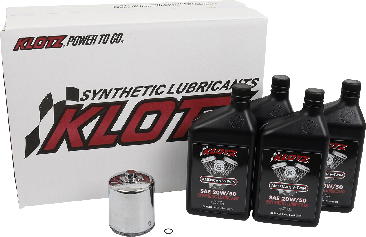 Klotz Oil Basic Oil Change Kit for Harley - Davidson Twin Cam and M8 engines – Part KH - 101 - Kelly Motorsports
