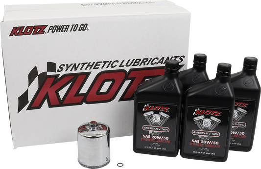 Klotz Oil Basic Oil Change Kit for Harley - Davidson Twin Cam and M8 engines – Part KH - 101 - Kelly Motorsports