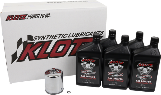 KLOTZ OIL Basic Oil Change Kit for Harley - Davidson Twin Cam and M8 Engines - Part KH - 109 - Kelly Motorsports