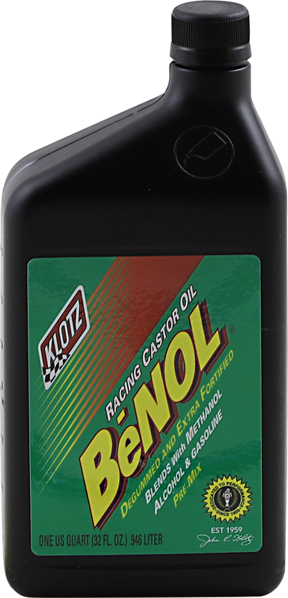Klotz Oil BeNOL® Racing 2 - Stroke Pre - Mix Castor Oil - 1 U.S. Quart BC - 172 - Kelly Motorsports