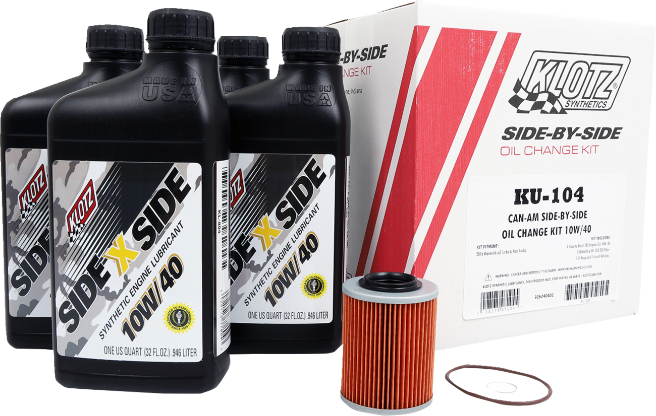 Klotz Oil Can - Am SXS 10W/40 V - Twin Oil Change Kit - Part Number KU - 104 - Kelly Motorsports