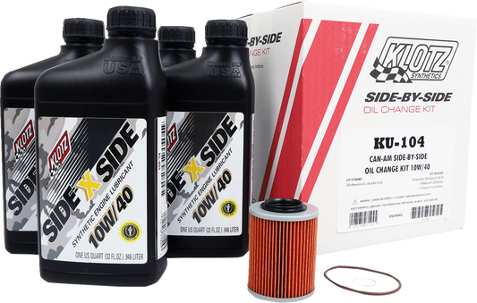 Klotz Oil Can - Am SXS 10W/40 V - Twin Oil Change Kit - Part Number KU - 104 - Kelly Motorsports