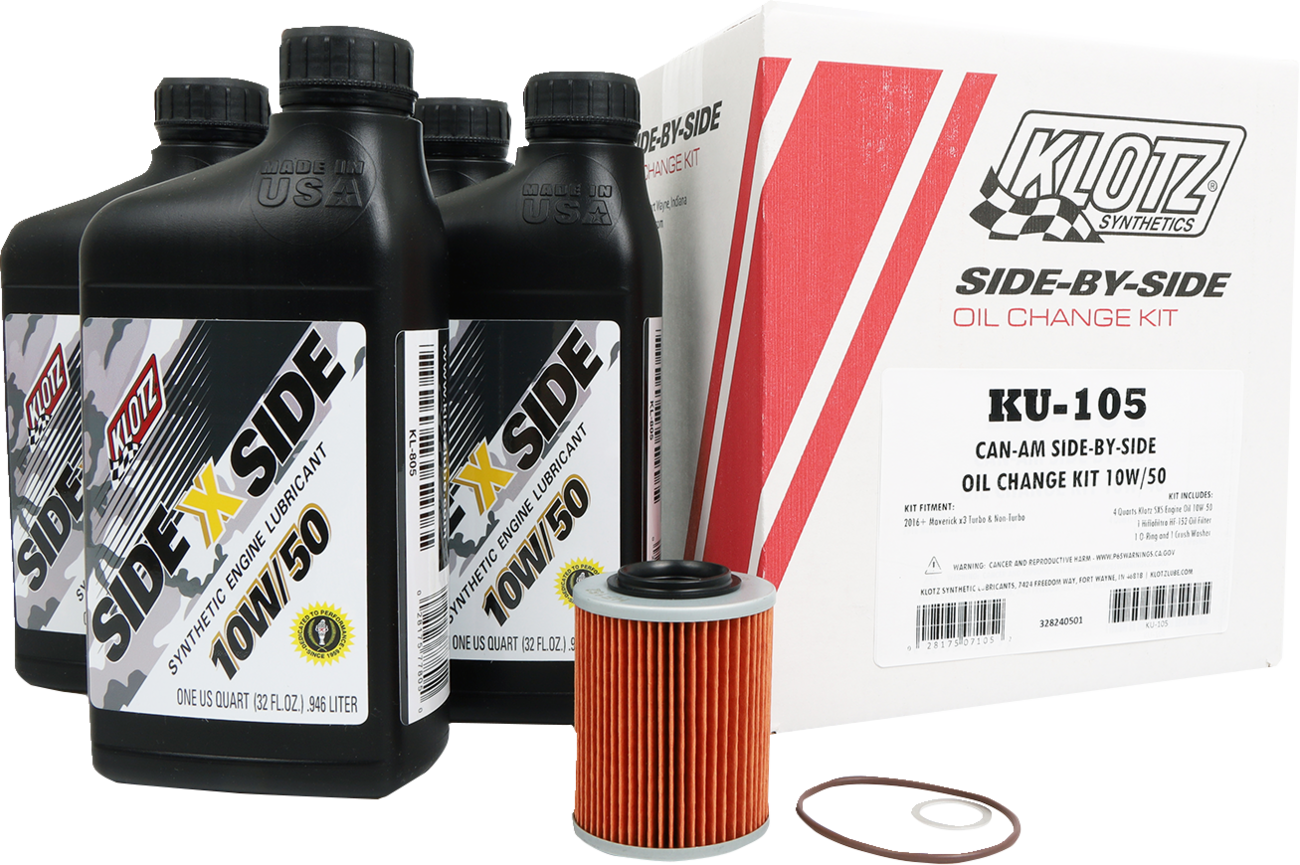 Klotz Oil Can - Am SxS V - Twin Oil Change Kit - 10W/50 'KU - 105' by Klotz Oil - Kelly Motorsports