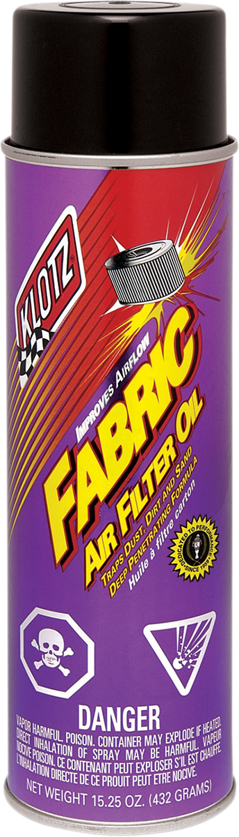 KLOTZ OIL Fabric Filter Oil - 15.25 oz Aerosol (Part Number KL - 607) - Kelly Motorsports