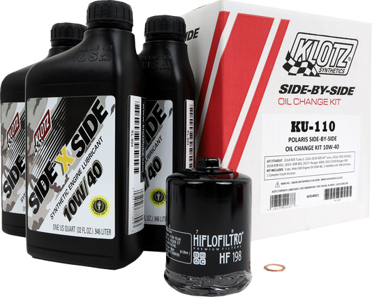 Klotz Oil KU - 110 Off - Road Engine and Transmission Oil Change Kit for Polaris 10W/40 - Kelly Motorsports