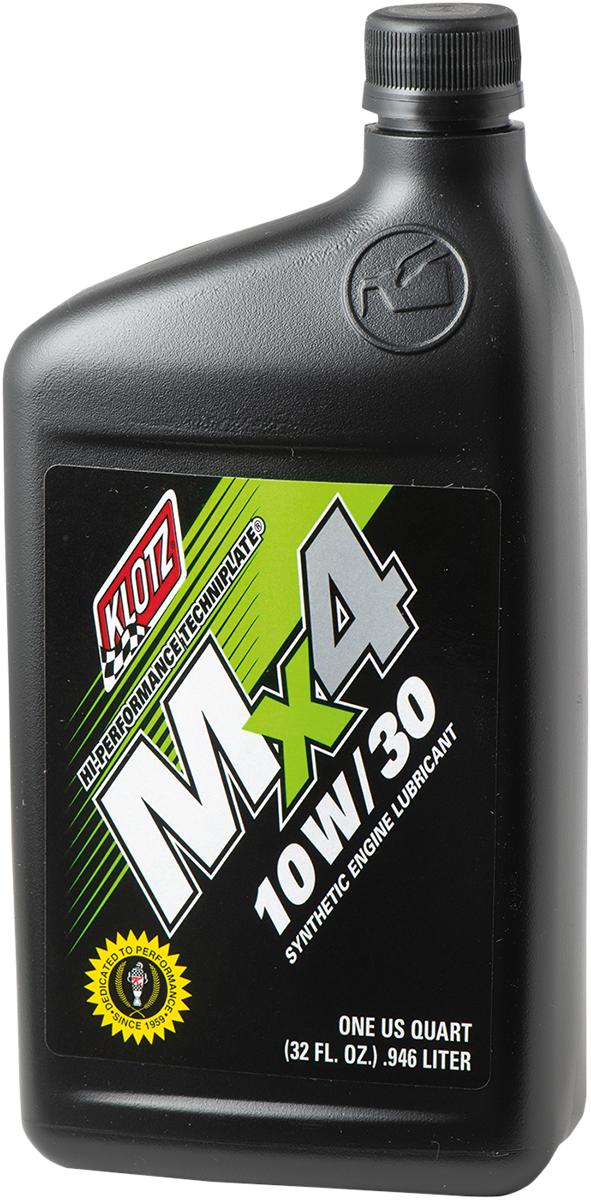 KLOTZ Oil MX4 Synthetic Engine Oil 10W - 30 - 1 Quart - Model KL - 870 for Off - Road Motorcycles and ATVs - Kelly Motorsports