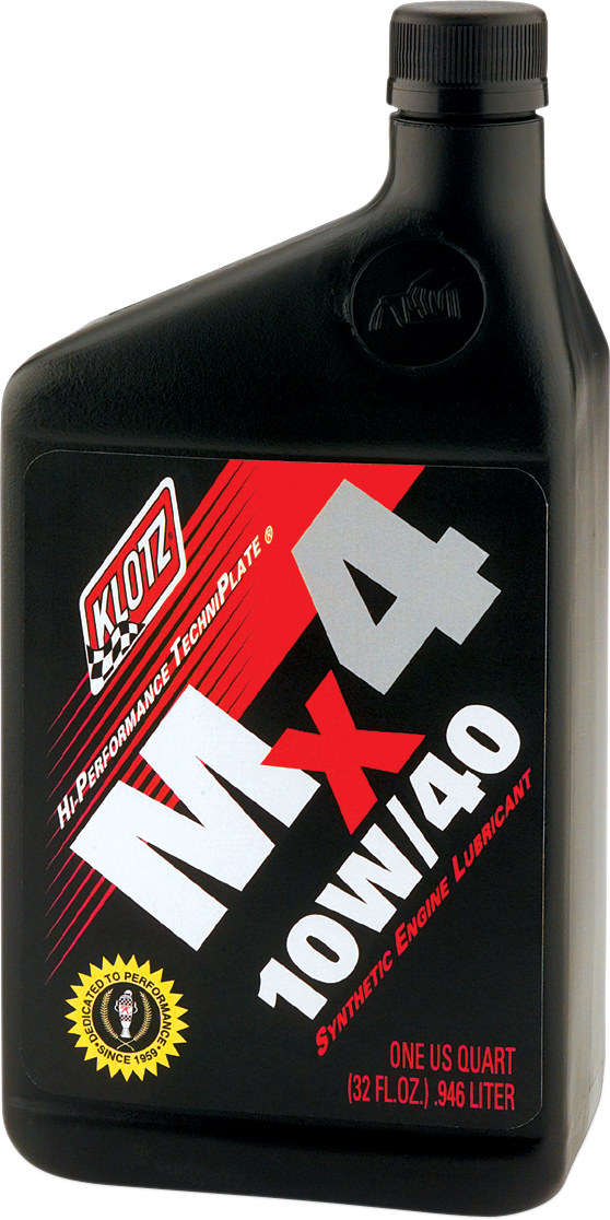 KLOTZ OIL MX4 Synthetic Engine Oil 10W - 40 - 1 Quart for Off - Road Motorcycles and ATVs - Part KL - 860 - Kelly Motorsports