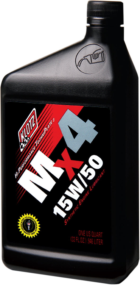 KLOTZ OIL MX4 Synthetic Engine Oil 15W - 50 - 1 Quart for Off - Road Motorcycles and ATVs, Part KL - 880 - Kelly Motorsports