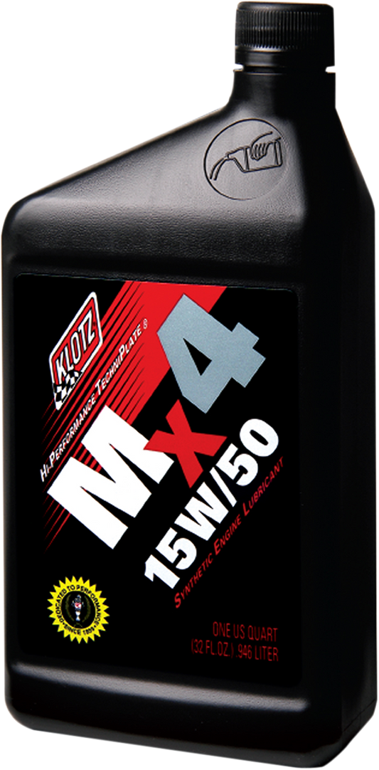 KLOTZ OIL MX4 Synthetic Engine Oil 15W - 50 - 1 Quart for Off - Road Motorcycles and ATVs, Part KL - 880 - Kelly Motorsports