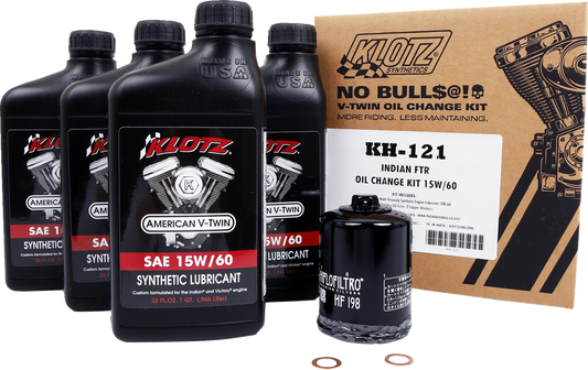 KLOTZ OIL Oil Change Kit for Indian FTR 15W - 60 (Part Number: KH - 121) - Kelly Motorsports