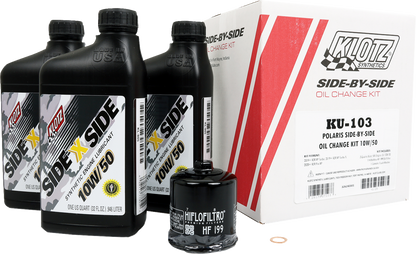 Klotz Oil Polaris SxS 10W/50 V - Twin Oil Change Kit - Part KU - 103 by Klotz Oil - Kelly Motorsports