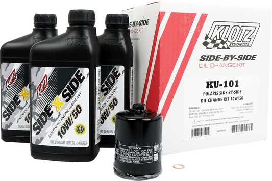 Klotz Oil Polaris SxS 10W/50 V - Twin Oil Change Kit - Part Number KU - 101 by Klotz Oil - Kelly Motorsports