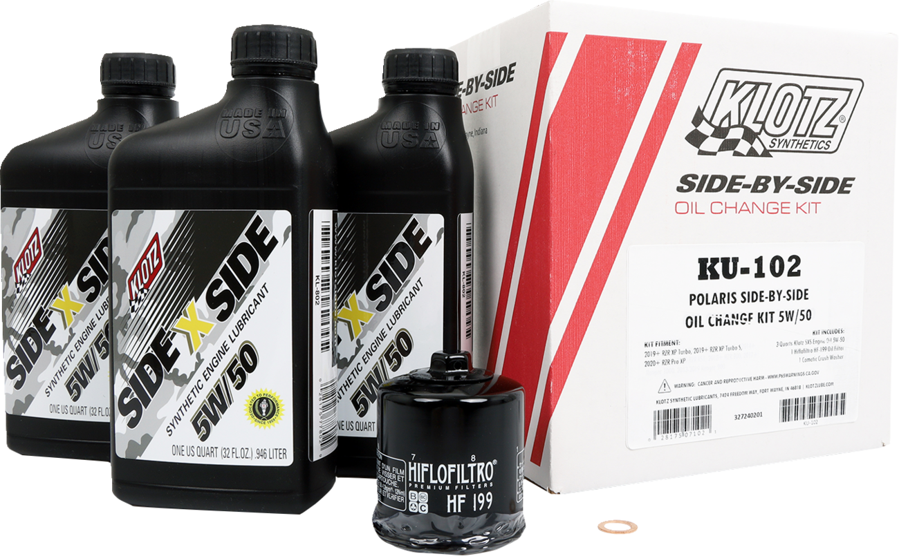 KLOTZ Oil Polaris SxS 5W/50 V - Twin Oil Change Kit - Part Number KU - 102 - Kelly Motorsports