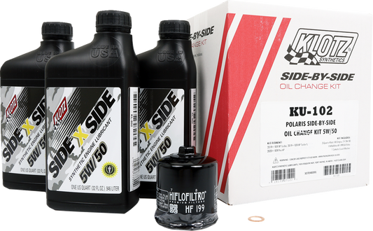 KLOTZ Oil Polaris SxS 5W/50 V - Twin Oil Change Kit - Part Number KU - 102 - Kelly Motorsports