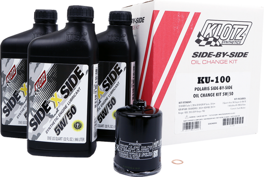 Klotz Oil Polaris SxS V - Twin Oil Change Kit - 5W/50 'KU - 100' by Klotz Oil - Kelly Motorsports