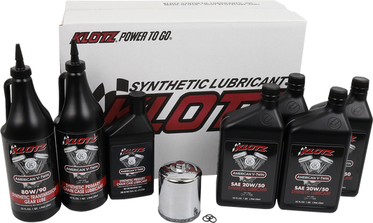 Klotz Oil Premium Oil Change Kit for Harley - Davidson Evolution Big Twin 1984 - 1999 - Part KH - 102 - Kelly Motorsports