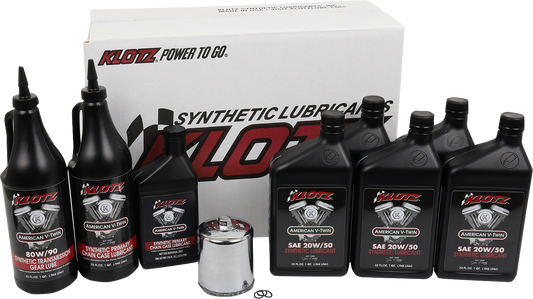 Klotz Oil Premium Oil Change Kit for Harley - Davidson Twin Cam & M8 Engines – Part KH - 108 - Kelly Motorsports