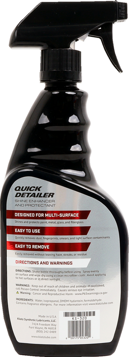 KLOTZ OIL Quick Detailer - 23 fl oz. KS - 320 for Car Paint, Metal, Glass & Mirrors - Kelly Motorsports