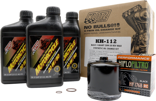 Klotz Oil Rev Max KH - 112 Oil Change Kit with Hiflofiltro Filter and Klotz 20W - 50 Synthetic Oil - Kelly Motorsports