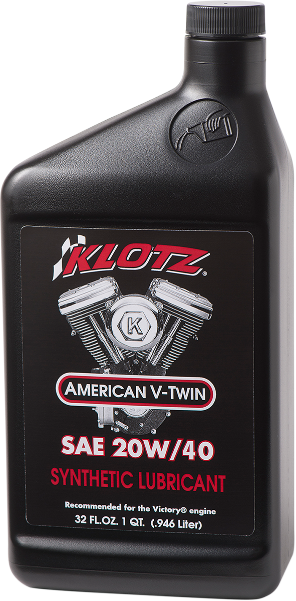 KLOTZ OIL V Twin Synthetic Oil 20W - 40 – Part Number KV - 2040 - Kelly Motorsports