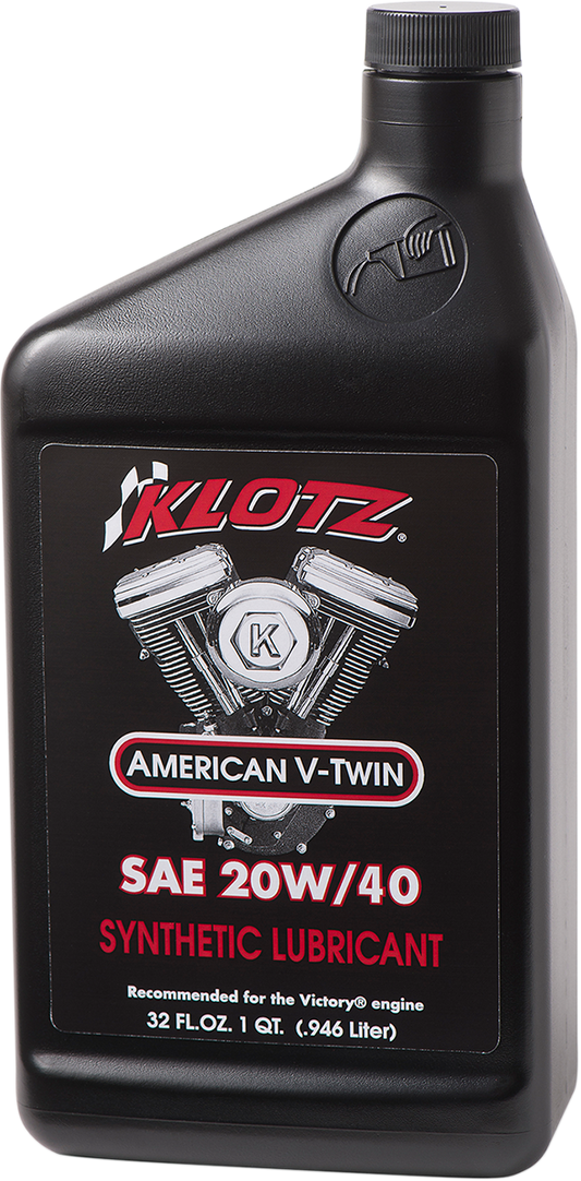 KLOTZ OIL V Twin Synthetic Oil 20W - 40 – Part Number KV - 2040 - Kelly Motorsports
