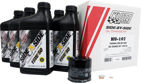 Klotz Oil Yamaha SxS 15W/50 V - Twin Oil Change Kit - Part Number KU - 107 - Kelly Motorsports