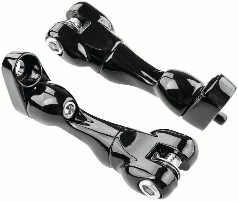 Kuryakyn Adjustable Passenger Peg Mounts for Harley-Davidson Touring and Indian Models - Gloss Black - Kelly Motorsports