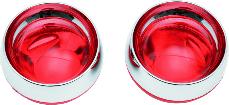 Kuryakyn Deep Dish Bezels with Red Lenses for Kawasaki Vulcan 2000 and Honda VTX1800 Series - Kelly Motorsports