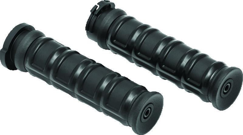 Kuryakyn Dillinger Grips Dual Cable Satin Black – Aggressive Control with Vibration Dampening - Kelly Motorsports