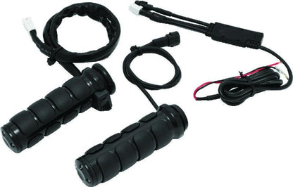 Kuryakyn Heated ISO Grips Throttle-By-Wire Gloss Black – Stay Warm on Cold Rides - Kelly Motorsports