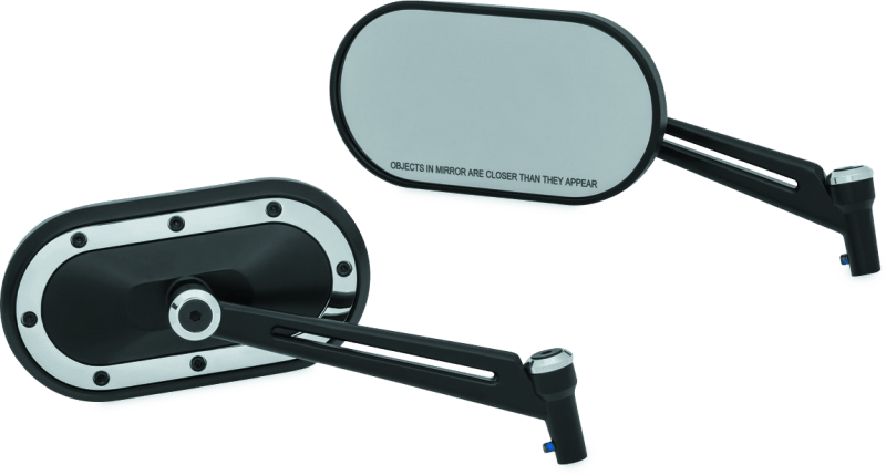 Kuryakyn Heavy Industry Mirrors Satin Black & Chrome - Part Number kur1766 - Kelly Motorsports