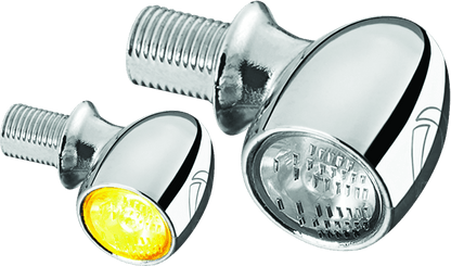Kuryakyn Kellerman Atto Clear Lens Amber Chrome Motorcycle Light – Compact Powerhouse with Bright LED Technology - Kelly Motorsports